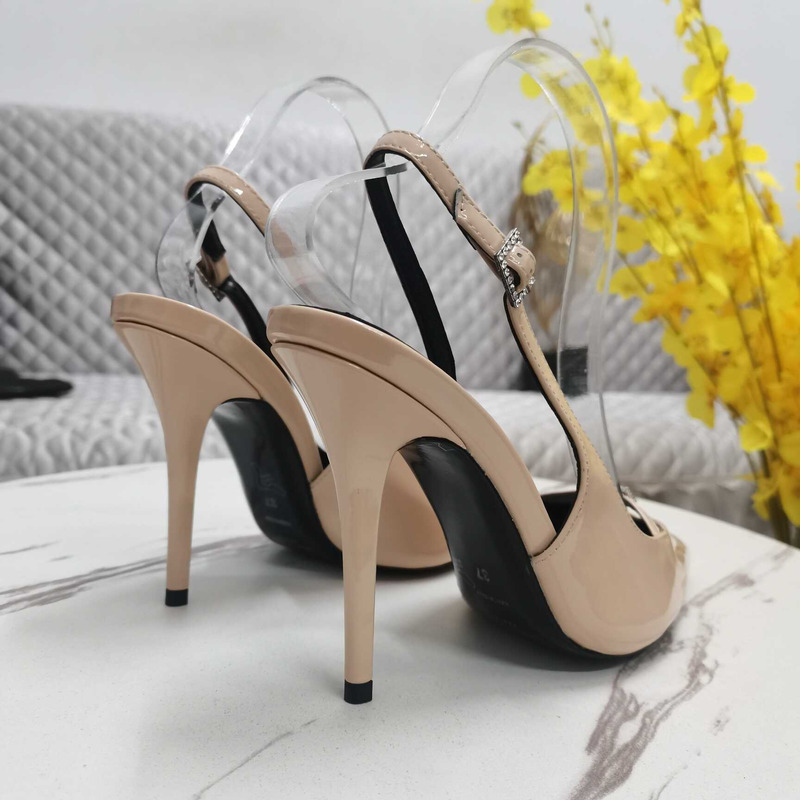 Saint Laurent Beige Leather Slingback Pumps