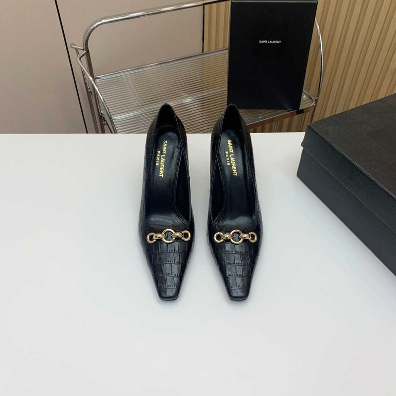 Saint Laurent Silvana Embossed Heeled Pumps