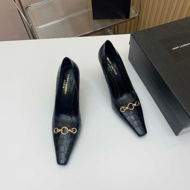 Saint Laurent Silvana Embossed Heeled Pumps