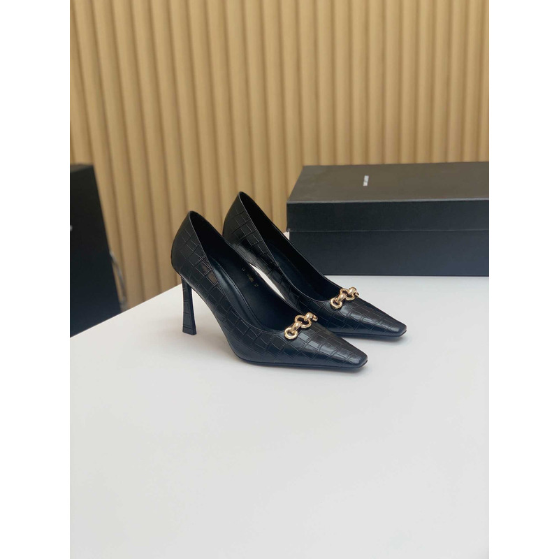 Saint Laurent Silvana Embossed Heeled Pumps