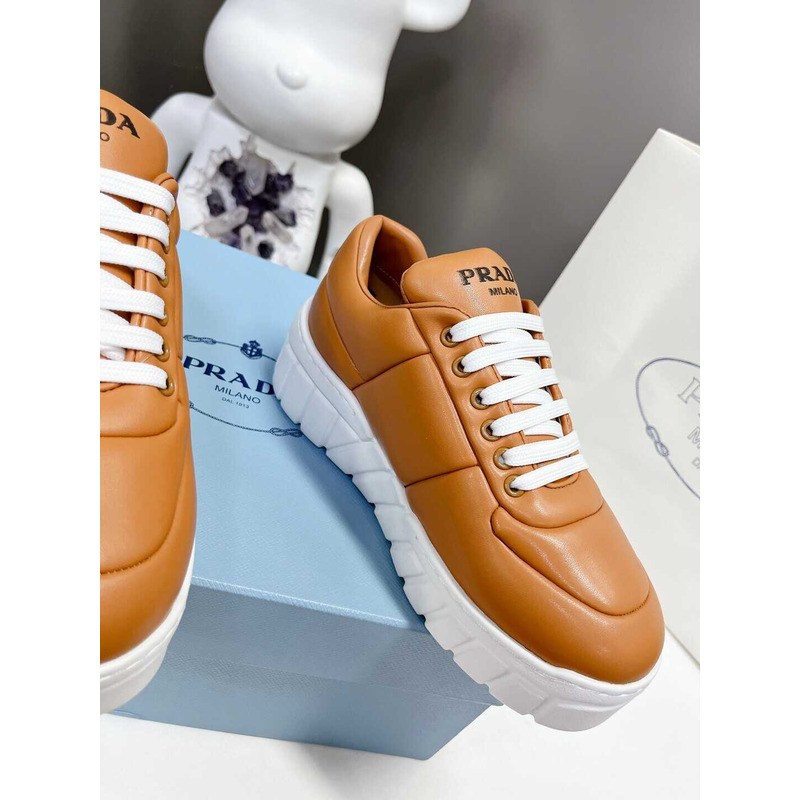 Pra*a leather sneakers brown