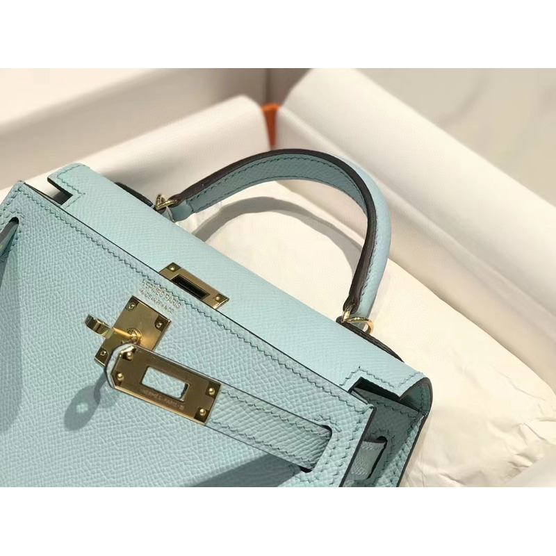 Hermès Kelly 20 Handbag Leather Blue