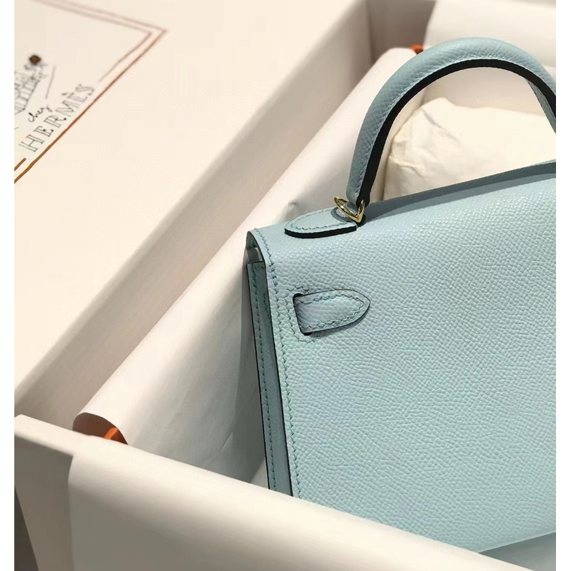 Hermès Kelly 20 Handbag Leather Blue