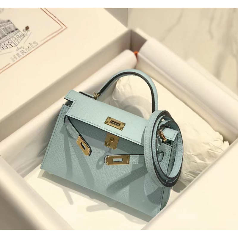 Hermès Kelly 20 Handbag Leather Blue