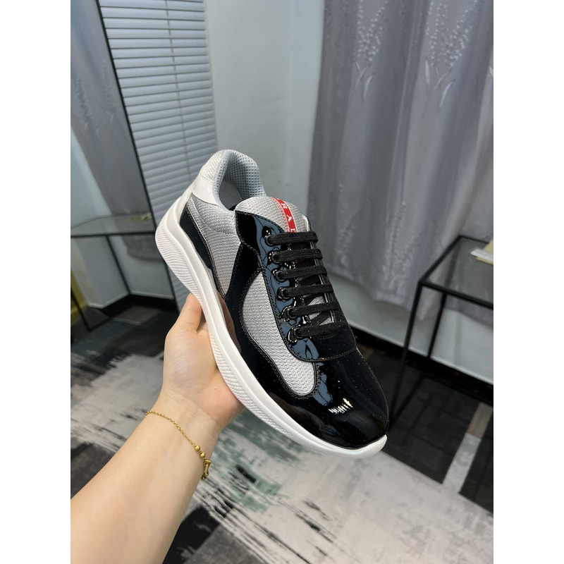 Pra*a americas cup patent leather and nylon sneakers