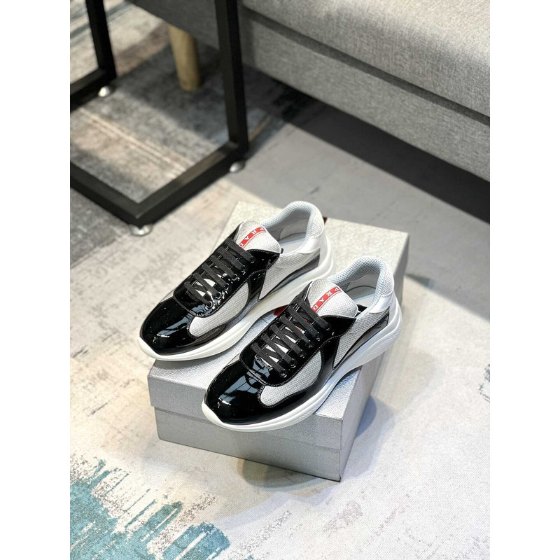 Pra*a americas cup patent leather and nylon sneakers