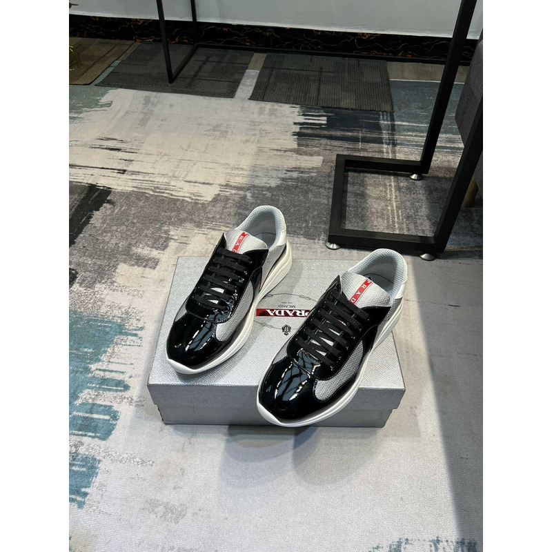 Pra*a americas cup patent leather and nylon sneakers