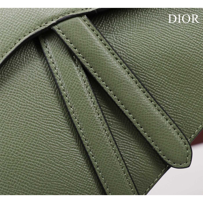 D*or saddle bag in cedar green grained calfskin