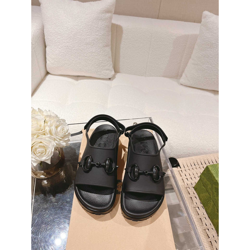 G*u*i black new miami rubber sandals