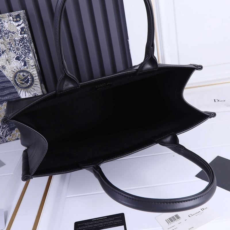 D*or medium D*or book tote black calfskin