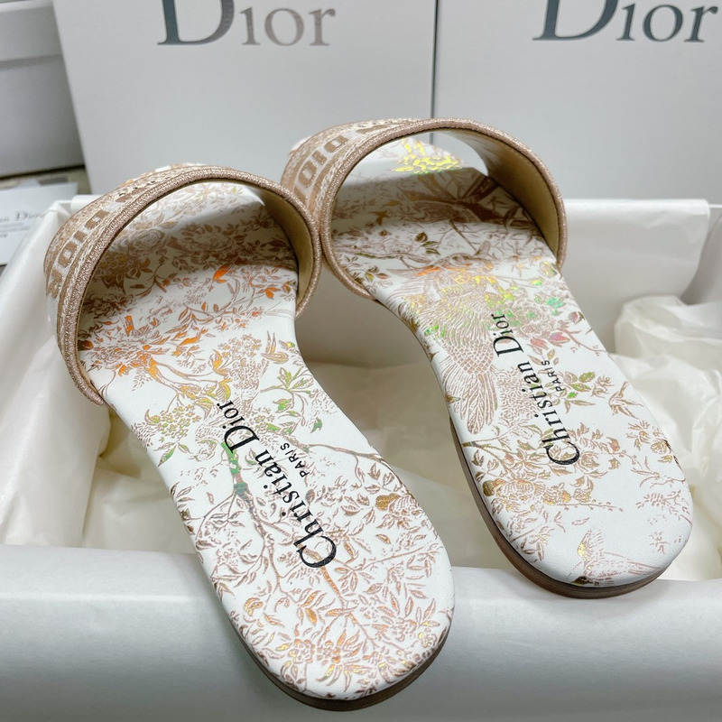 D*or dway slide cotton embroidered white and gold-tone