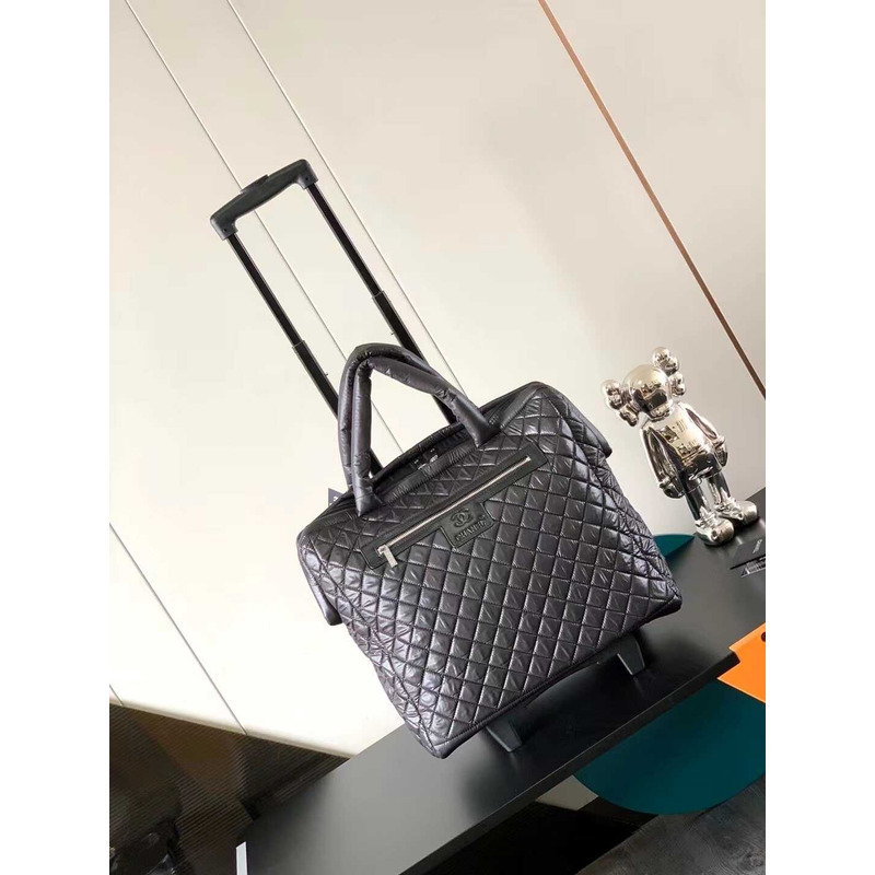 Ch*el classic nylon fabric trolley case / handbag