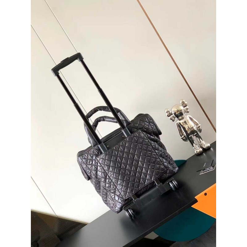 Ch*el classic nylon fabric trolley case / handbag