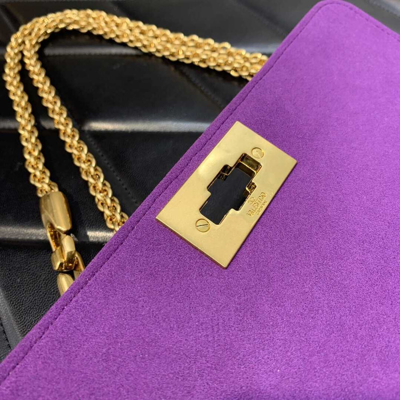 Valentino Garavani Valentino Roman Stud Medium Shoulder Bag Purple