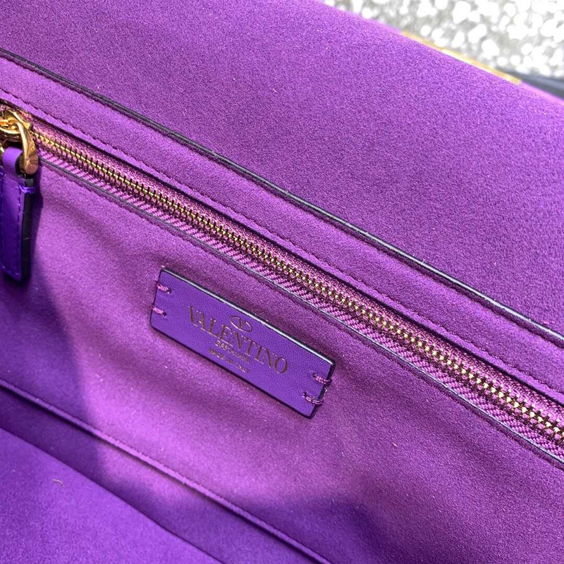 Valentino Garavani Valentino Roman Stud Medium Shoulder Bag Purple