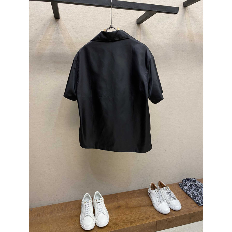 Pra*a cropped shell shirt black