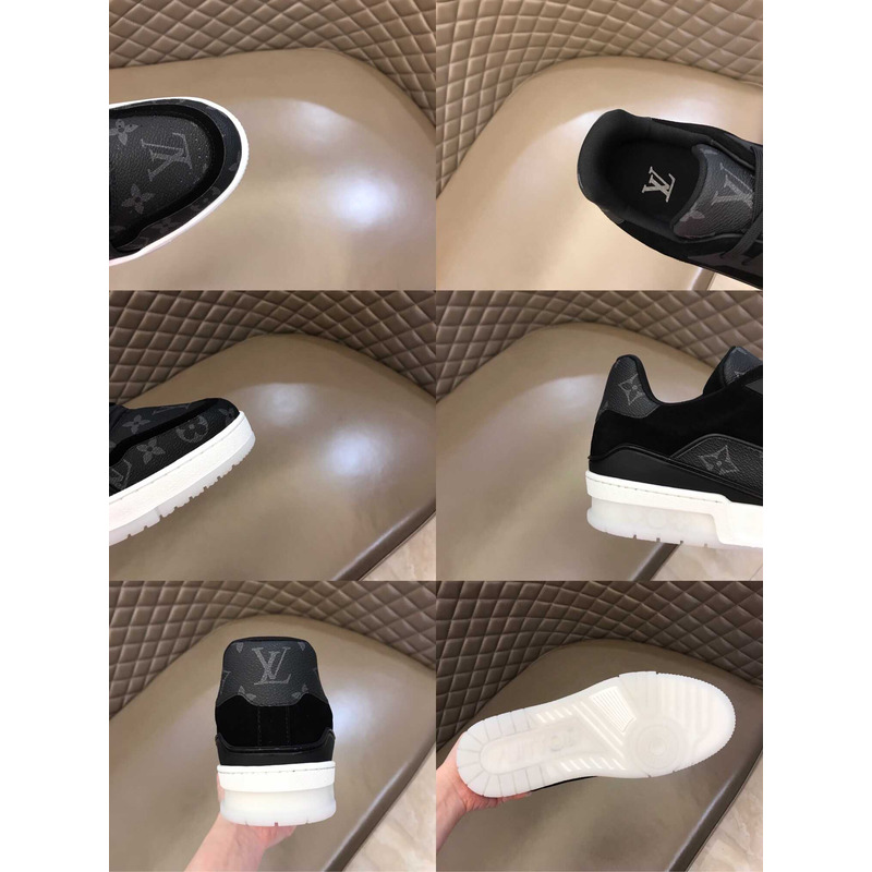 l**is V*t*n  black monogram trainer sneaker