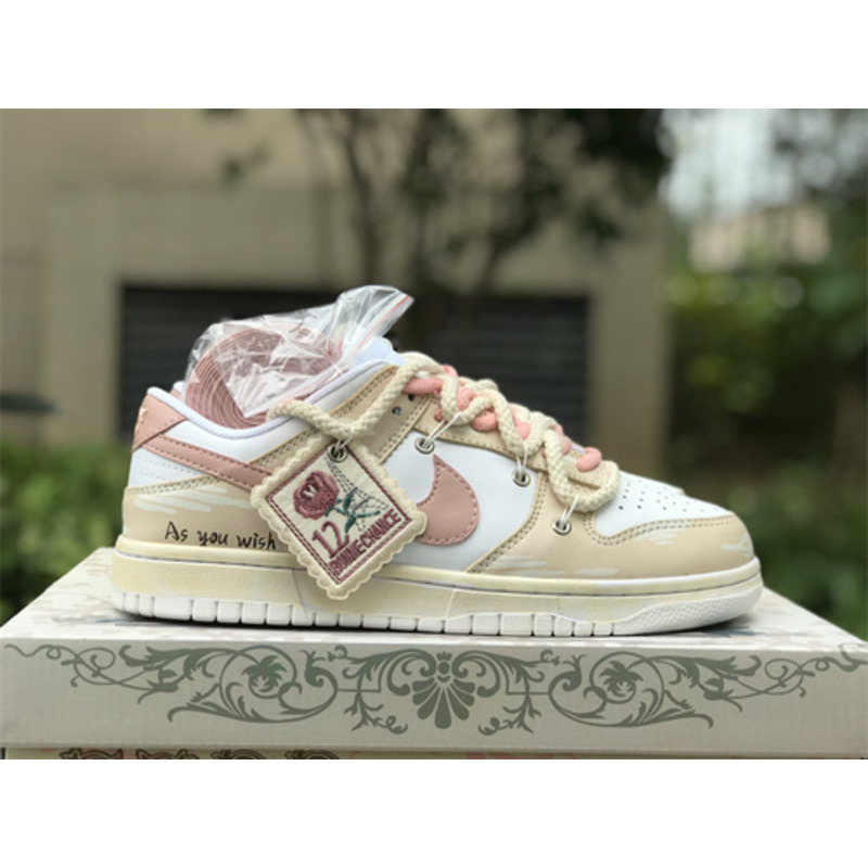 Nike Dunk Low Vintage Vibe Pink And Beige With Stamp