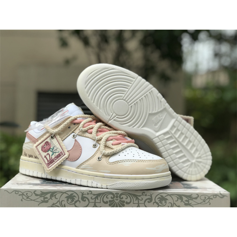 Nike Dunk Low Vintage Vibe Pink And Beige With Stamp