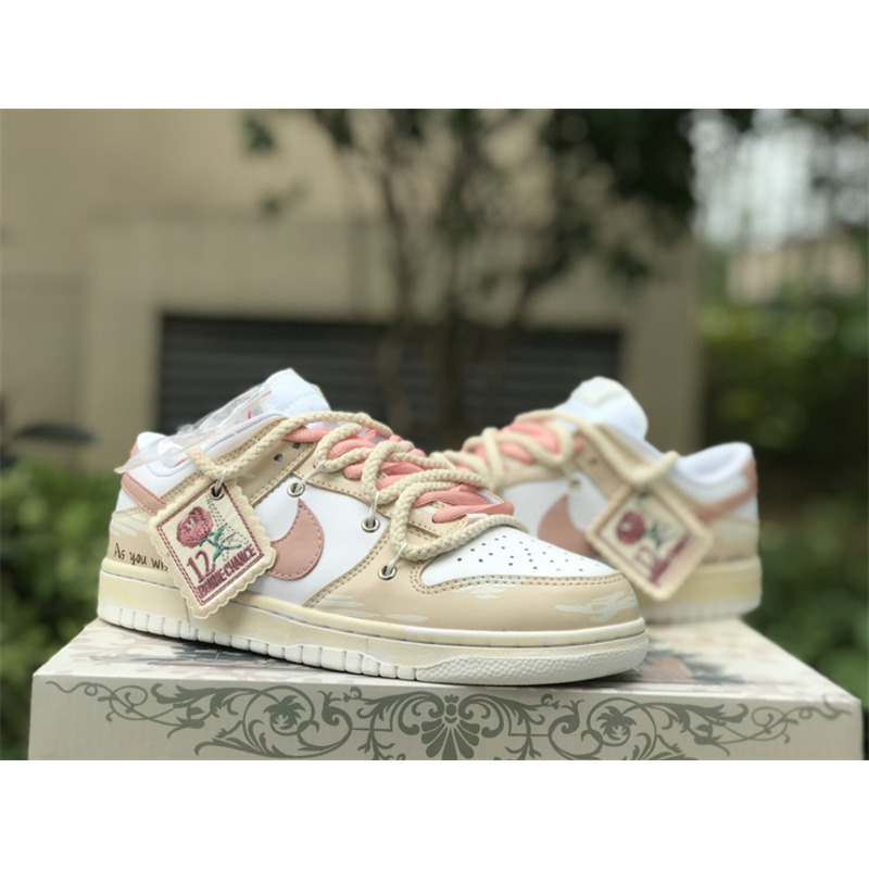 Nike Dunk Low Vintage Vibe Pink And Beige With Stamp