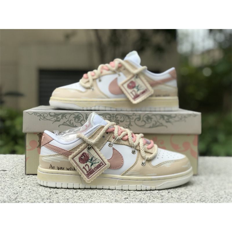 Nike Dunk Low Vintage Vibe Pink And Beige With Stamp