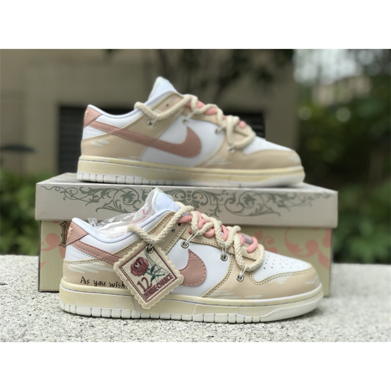 Nike Dunk Low Vintage Vibe Pink And Beige With Stamp