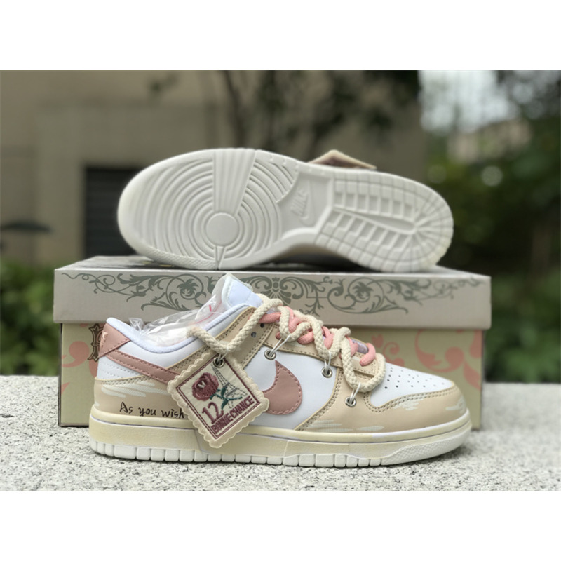 Nike Dunk Low Vintage Vibe Pink And Beige With Stamp