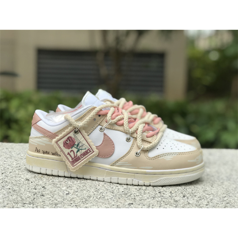 Nike Dunk Low Vintage Vibe Pink And Beige With Stamp