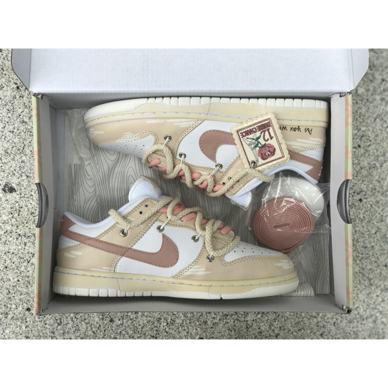 Nike Dunk Low Vintage Vibe Pink And Beige With Stamp