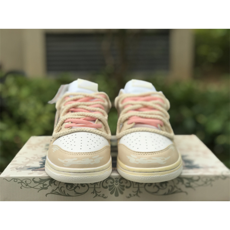 Nike Dunk Low Vintage Vibe Pink And Beige With Stamp