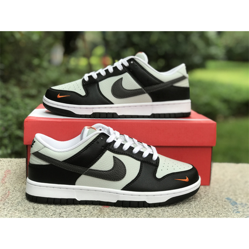 Nike Dunk Low Grey Black Orange Mini Swoosh