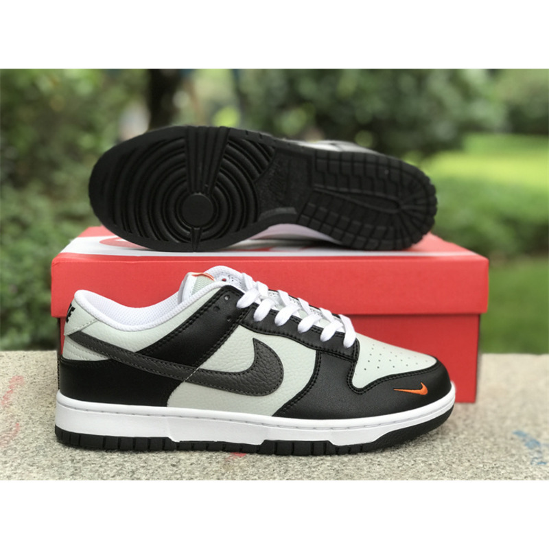 Nike Dunk Low Grey Black Orange Mini Swoosh