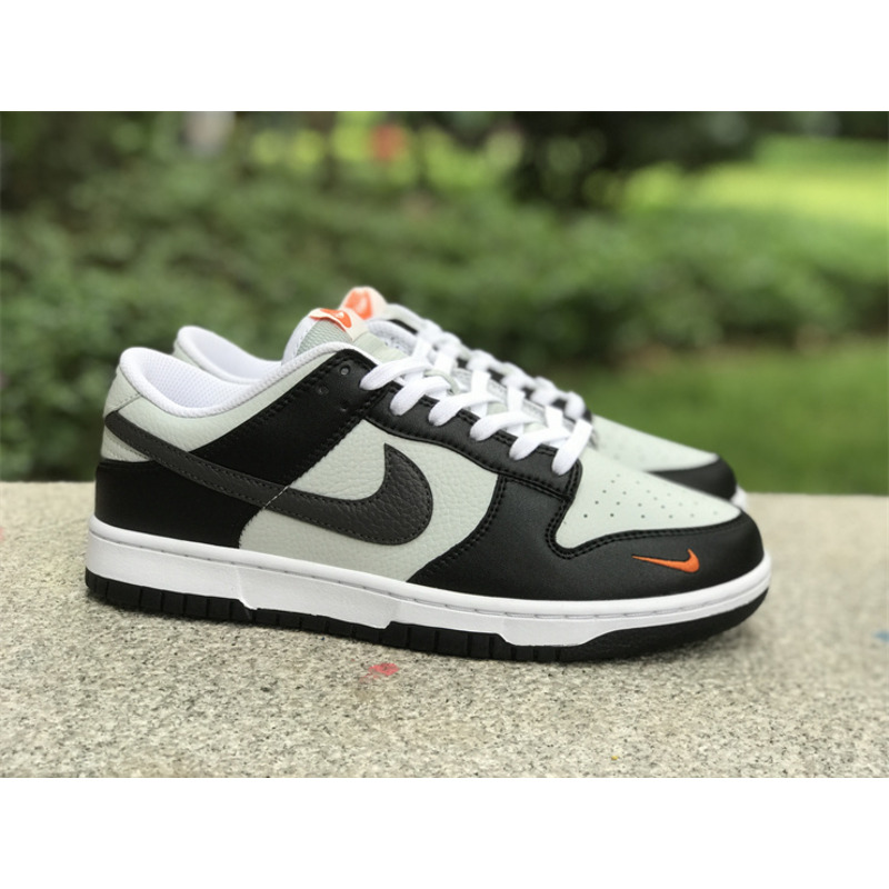 Nike Dunk Low Grey Black Orange Mini Swoosh