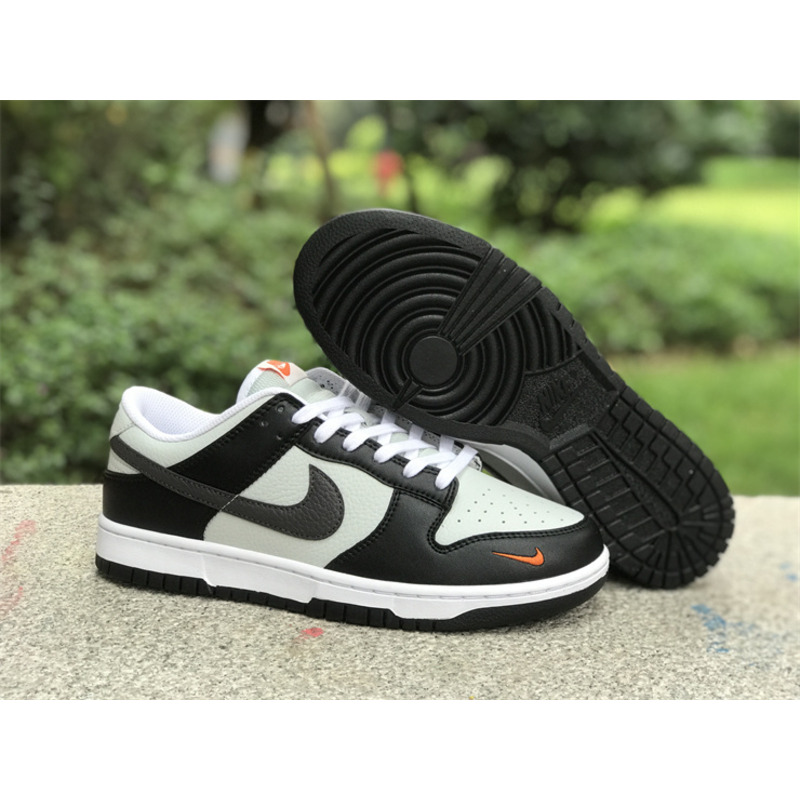 Nike Dunk Low Grey Black Orange Mini Swoosh