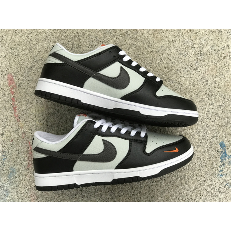 Nike Dunk Low Grey Black Orange Mini Swoosh