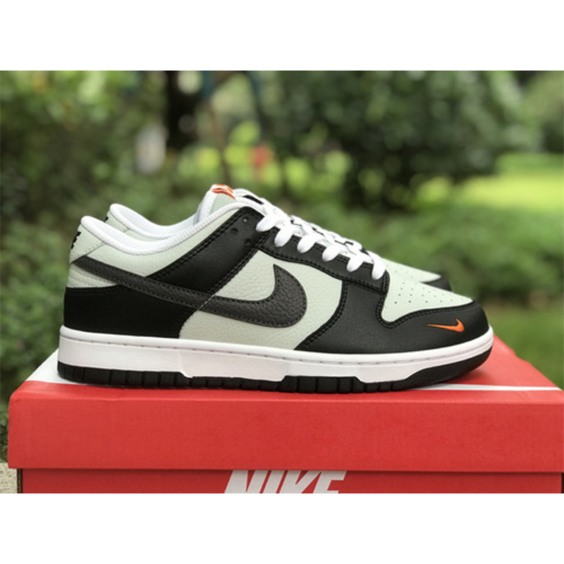 Nike Dunk Low Grey Black Orange Mini Swoosh