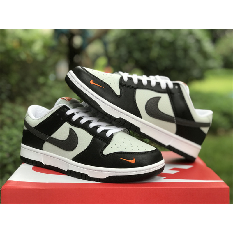 Nike Dunk Low Grey Black Orange Mini Swoosh