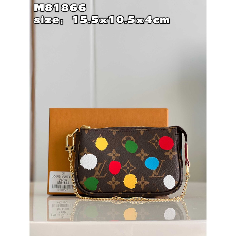 l**is V*t*n x yayoi kusama mini pochette accessoires monogram multicolor