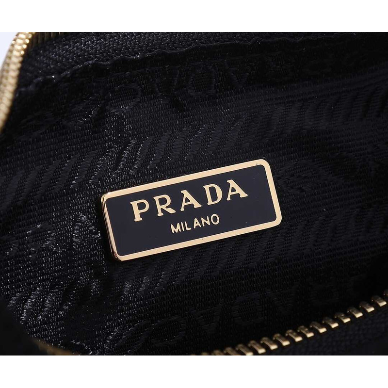 Pra*a black re-nylon bag gold hardware