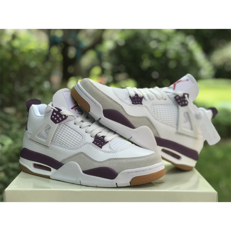 Jordan Retro 4 Sneaker Purple Grey