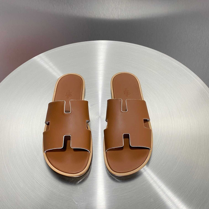 H**mes izmir sandal brown slides