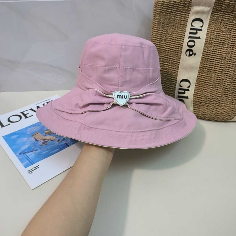 Miu Miu Bow Tie Hat Pink