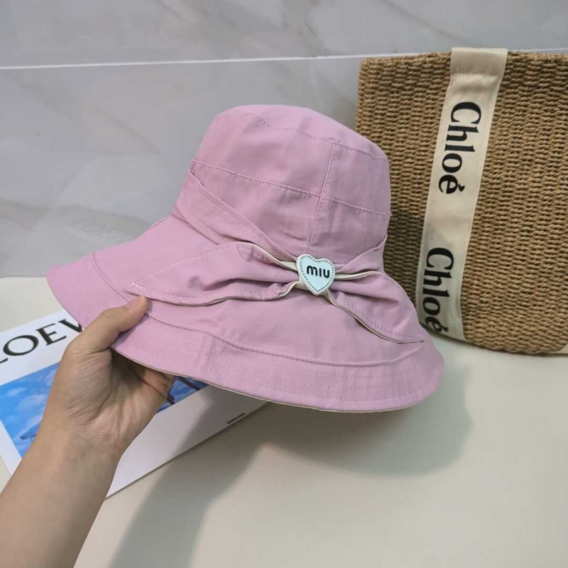 Miu Miu Bow Tie Hat Pink