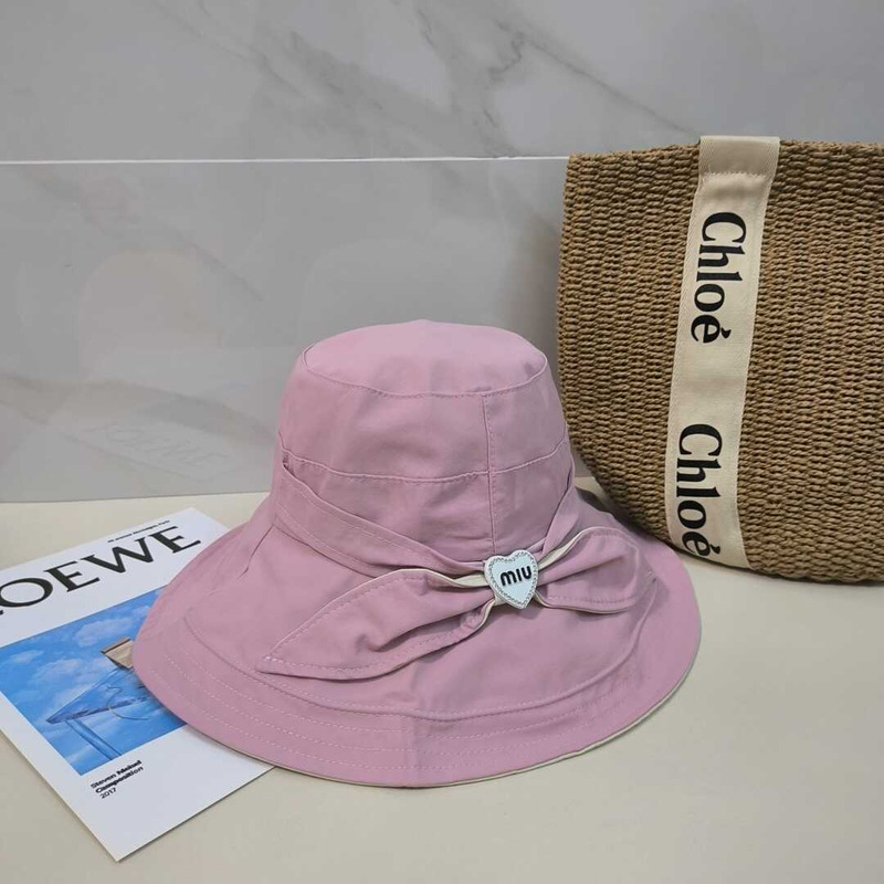 Miu Miu Bow Tie Hat Pink