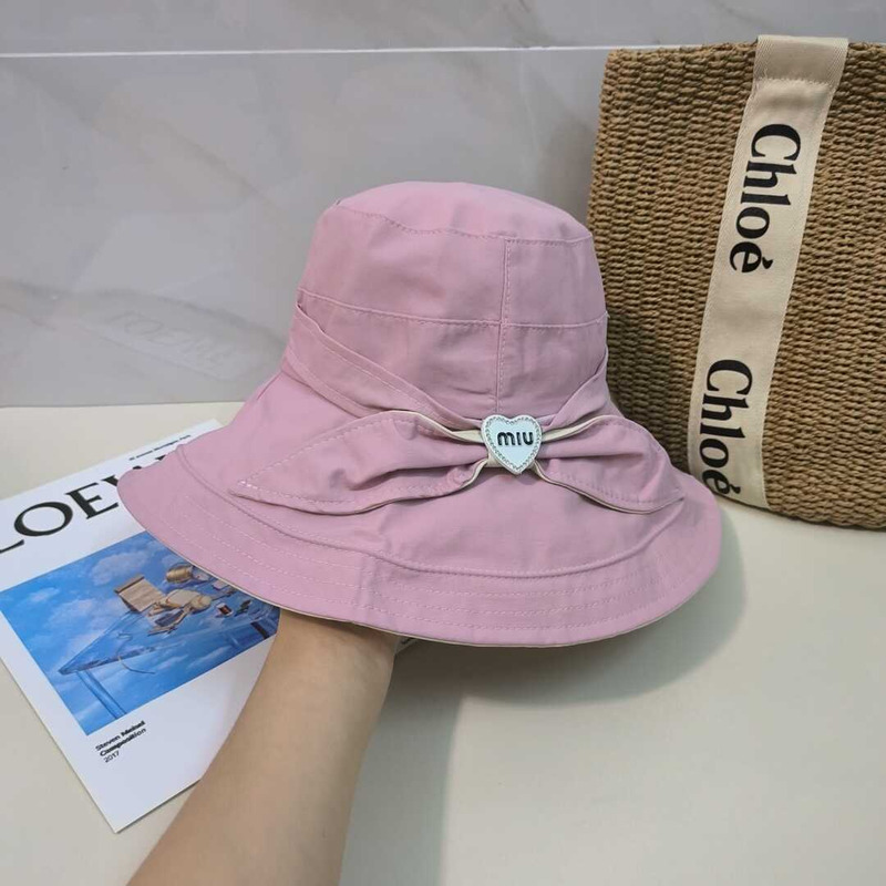 Miu Miu Bow Tie Hat Pink