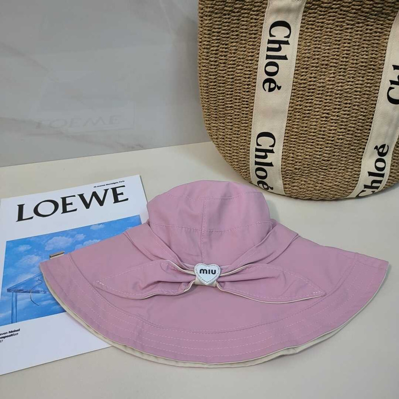 Miu Miu Bow Tie Hat Pink