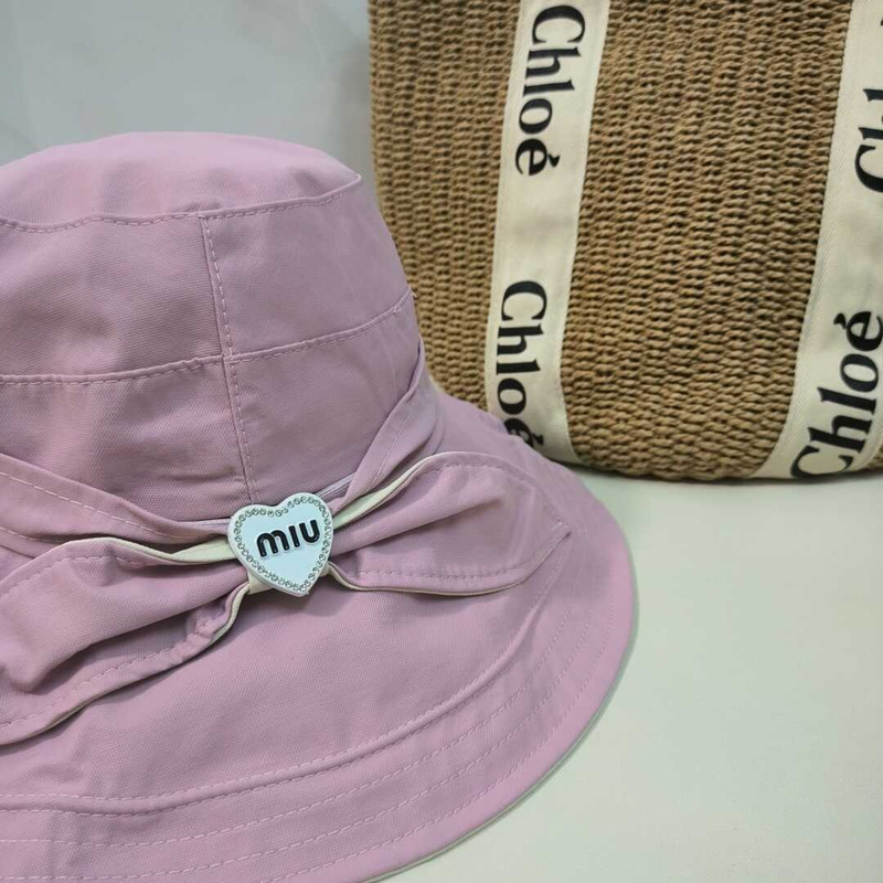 Miu Miu Bow Tie Hat Pink