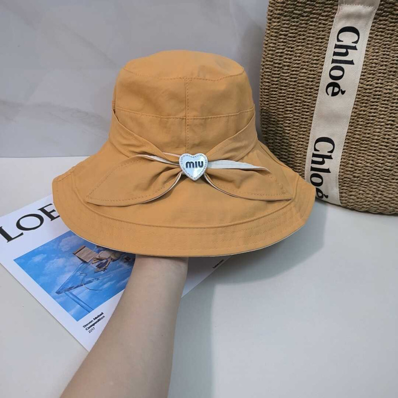 Miu Miu Bow Tie Hat Yellow