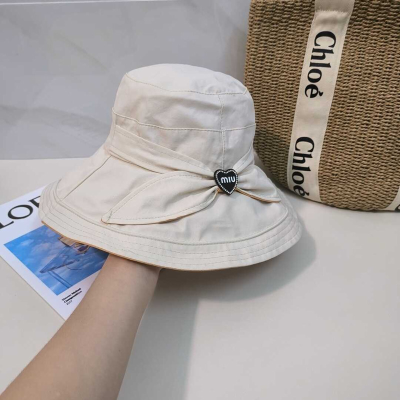 Miu Miu Bow Tie Hat White