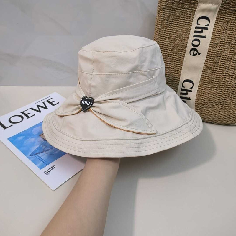 Miu Miu Bow Tie Hat White